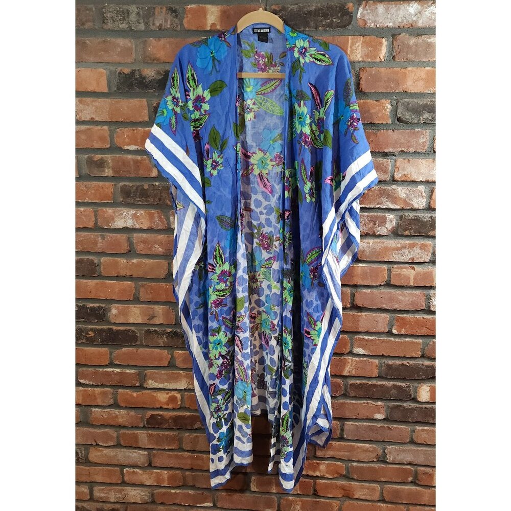 Steve Madden Open-front Floral Caftan Beach Cover-up Resortwear Women's O/S - Picture 2 of 7